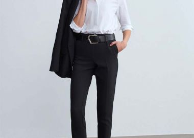 VOLL γυναίκειο υφασμάτινο μαύρο παντελόνι - SOU - 