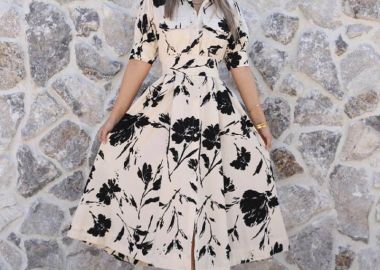 VOPE γυναικείο μιντι φόρεμα με ζώνη - SOU - 