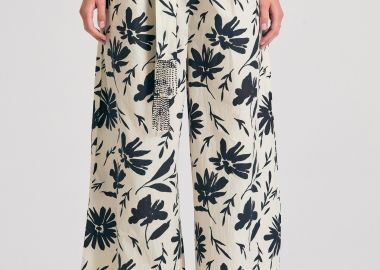 Wide leg εμπριμέ παντελόνα με exotic τύπωμα - FUNKY BUDDHA - 