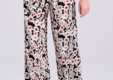 Wide leg εμπριμέ παντελόνα σε boho look - FUNKY BUDDHA - 