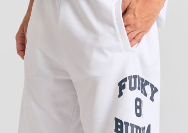 Wide leg fit αθλητική βερμούδα με branded τύπωμα - FUNKY BUDDHA - 