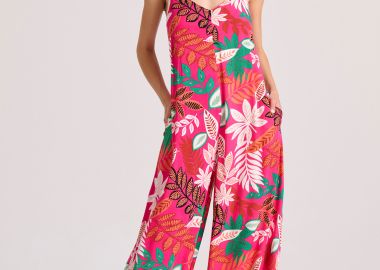 Wide leg fit ολόσωμη φόρμα με all over τύπωμα - FUNKY BUDDHA - 