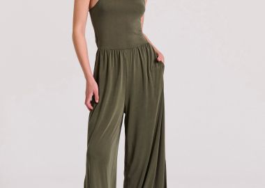 Wide leg fit ολόσωμη φόρμα με πλαϊνά ανοίγματα - FUNKY BUDDHA - 