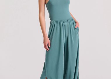 Wide leg fit ολόσωμη φόρμα με πλαϊνά ανοίγματα - FUNKY BUDDHA - 