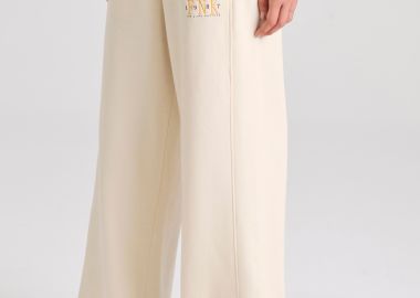 Wide leg fit παντελόνι φόρμας με branded κέντημα - FUNKY BUDDHA - 