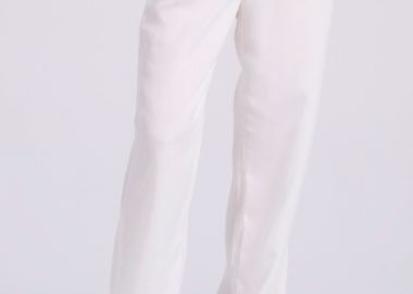 Wide leg linen blend παντελόνα με μονή πιέτα - FUNKY BUDDHA - 