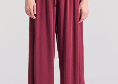 Wide leg παντελόνα με δέσιμο με κορδόνι - FUNKY BUDDHA - 