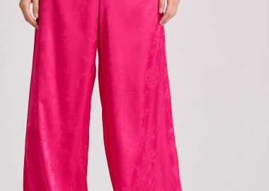 Wide leg παντελόνα με jacquard pattern - FUNKY BUDDHA - 