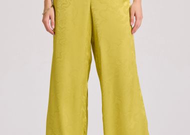 Wide leg παντελόνα με jacquard pattern - FUNKY BUDDHA - 