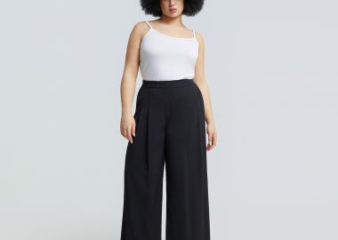 Wide-leg παντελόνι με πιέτες - MAT FASHION - 