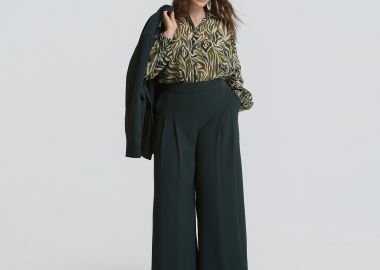 Wide-leg παντελόνι με πιέτες - MAT FASHION - 