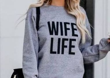 WIFE LIFE GREY SWEATSHIRT - sense-shop - 