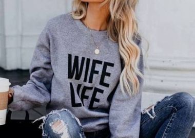 WIFE LIFE GREY SWEATSHIRT - fashionroom - 
