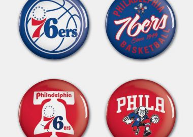 Wincraft Nba Btn 4Pk P 76Ers (9000179215_76372) - Wincraft - 