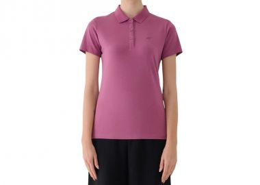 Women's polo shirt 4F F554 burgundy 4FWAW25TPTSF554 60S - 4f - 
