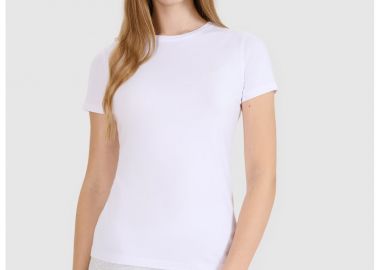 Women's slim plain T-shirt (2-pack) - Μαύρο & Λευκό - 4f - 