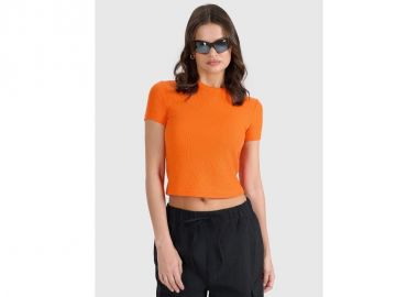 Women's slim waffle knit Tshirt 4F 4FRSS25TTSHF274970S - 4f - 