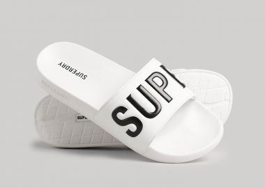 WOMEN'S SUPERDRY CORE VEGAN POOL SLIDERS ΑΣΠΡΟ - SUPERDRY - 