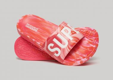 WOMEN'S SUPERDRY MARBLE VEGAN POOL SLIDERS ΡΟΖ - SUPERDRY - 