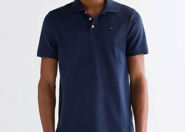 Wrangler® ανδρική μπλούζα πόλο με λογότυπο Regular Fit - 112377978 Μπλε Σκούρο - WRANGLER - 