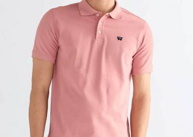 Wrangler® ανδρική μπλούζα πόλο με λογότυπο Regular Fit - 112378002 Ροζ - WRANGLER - 