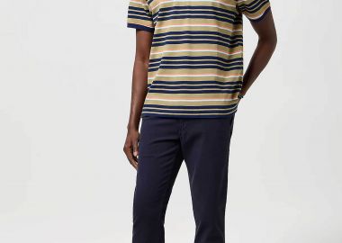 Wrangler® ανδρικό chino παντελόνι Regular Straight Fit - 112371030 Μπλε Σκούρο - WRANGLER - 