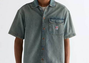 Wrangler® ανδρικό denim overshirt Relaxed Fit - 112378122 Denim Blue - WRANGLER - 