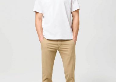 Wrangler® ανδρικό παντελόνι chino Regular Straight Fit - 112371101 Μπεζ - WRANGLER - 