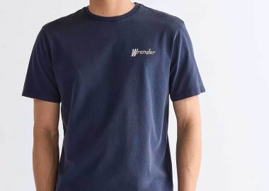Wrangler® ανδρικό T-shirt με graphic print Relaxed Fit - 112377995 Μπλε Σκούρο - WRANGLER - 