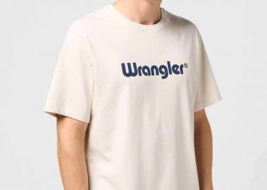 Wrangler® ανδρικό T-shirt με logo print Regular Fit - 112350523 Λευκό - WRANGLER - 
