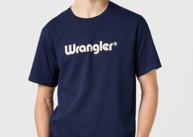 Wrangler® ανδρικό T-shirt με logo print Regular Fit - 112350524 Μπλε Σκούρο - WRANGLER - 