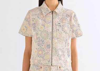 Wrangler® γυναικείο jacket με floral print Slim Fit - 112378163 Μπεζ - WRANGLER - 