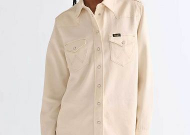 Wrangler® γυναικείο πουκάμισο με τσέπες Regular Fit - 112378145 Εκρού - WRANGLER - 