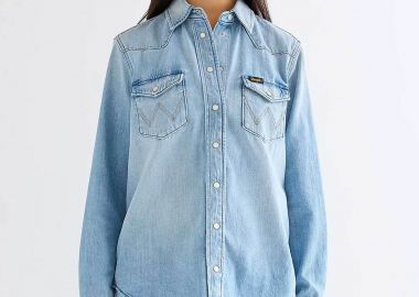 Wrangler® γυναικείο πουκάμισο με τσέπες Regular Fit - 112378146 Denim Blue Ανοιχτό - WRANGLER - 