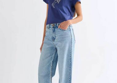 Wrangler® γυναικείο τζιν παντελόνι πεντάτσεπο Loose Straight Fit - 112378205 Denim Blue - WRANGLER - 
