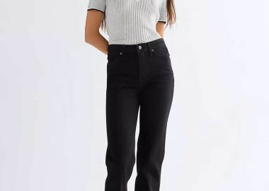 Wrangler® γυναικείο τζιν παντελόνι πεντάτσεπο Straight Fit - 112381069 Μαύρο - WRANGLER - 