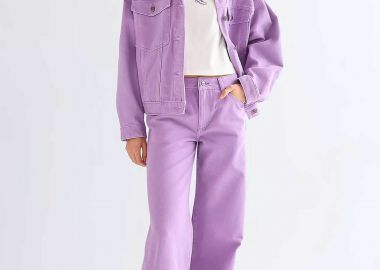Wrangler® γυναικείο τζιν παντελόνι πεντάτσεπο Wide Leg - 112378171 Λιλά - WRANGLER - 