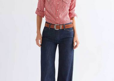 Wrangler® γυναικείο τζιν παντελόνι πεντάτσεπο Wide Leg - 112378172 Denim Blue Σκούρο - WRANGLER - 