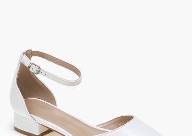 Xαμηλές μυτερές γόβες με χοντρό τακούνι και μπαρέτα - Λευκό - Issue - 