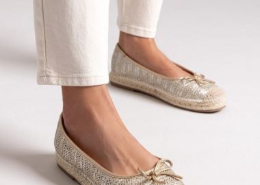 Xti Footwear Εσπαντρίγιες με φιογκάκι - 144027 - Ανοιχτό χρυσό - Xti Footwear - 
