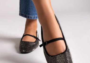 Xti Footwear Μπαλαρίνες με στρας - 144700 - Μαύρο Σουέτ - Xti Footwear - 
