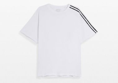Y-3 Ανδρικό Λευκό Raw Edge 3 Stripes T-Shirt - Y-3 - 