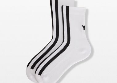 Y-3 Ανδρικό Λευκό Stripes Socks in White - Y-3 - 