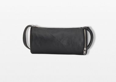 Y-3 Ανδρικό Μαύρο Leather Barrel Bag - Y-3 - 