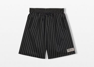 Y-3 Ανδρικό Μαύρο Mesh Pinstripe Shorts - Y-3 - 