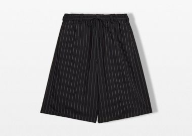 Y-3 Ανδρικό Μαύρο Pinstripe Sport Uniform Shorts - Y-3 - 