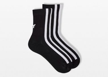 Y-3 Ανδρικό Μαύρο Stripes Socks - Y-3 - 