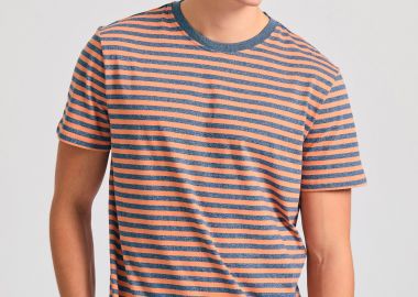 Yarn dyed t-shirt με ρίγες - FUNKY BUDDHA - 