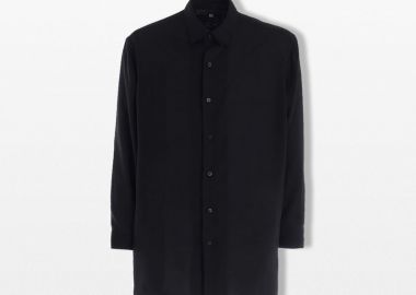YOHJI YAMAMOTO Ανδρικό Μαύρο Lawn Triple Collar Blouse - YOHJI YAMAMOTO - 