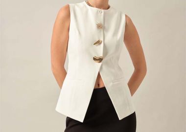 YOOP γυναίκειο τοπάκι γιλέκο με αξεσουάρ καρφίτσες - SOU - 